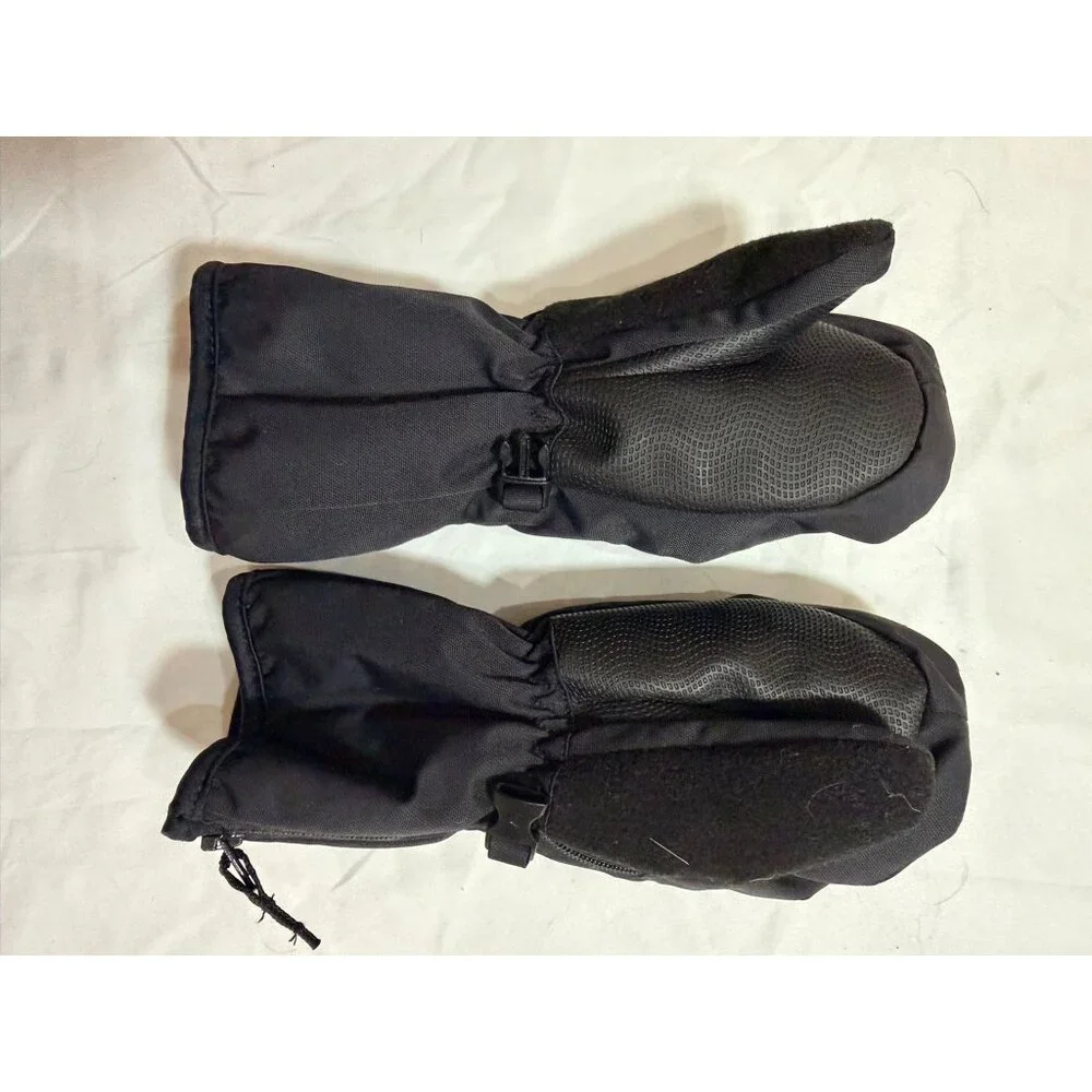 Head Black Winter Mittens With Grip Palms & Zipper Pockets Size S/P For Cold Wea